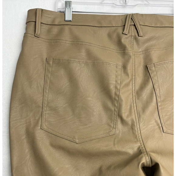 Good American Better Than Leather Good Boy Pants Size 16 Warm Caramel - Picture 8 of 13